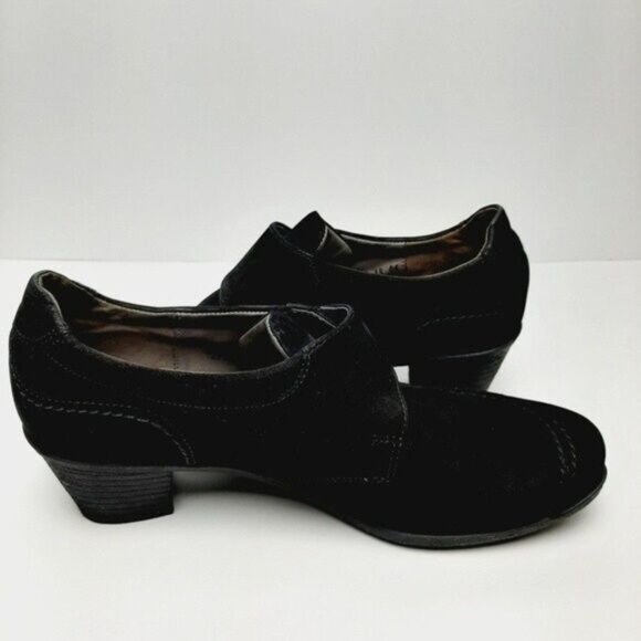 GABOR Suede Leather Shoe Ankle Booties Black Sz 6 - Picture 10 of 14